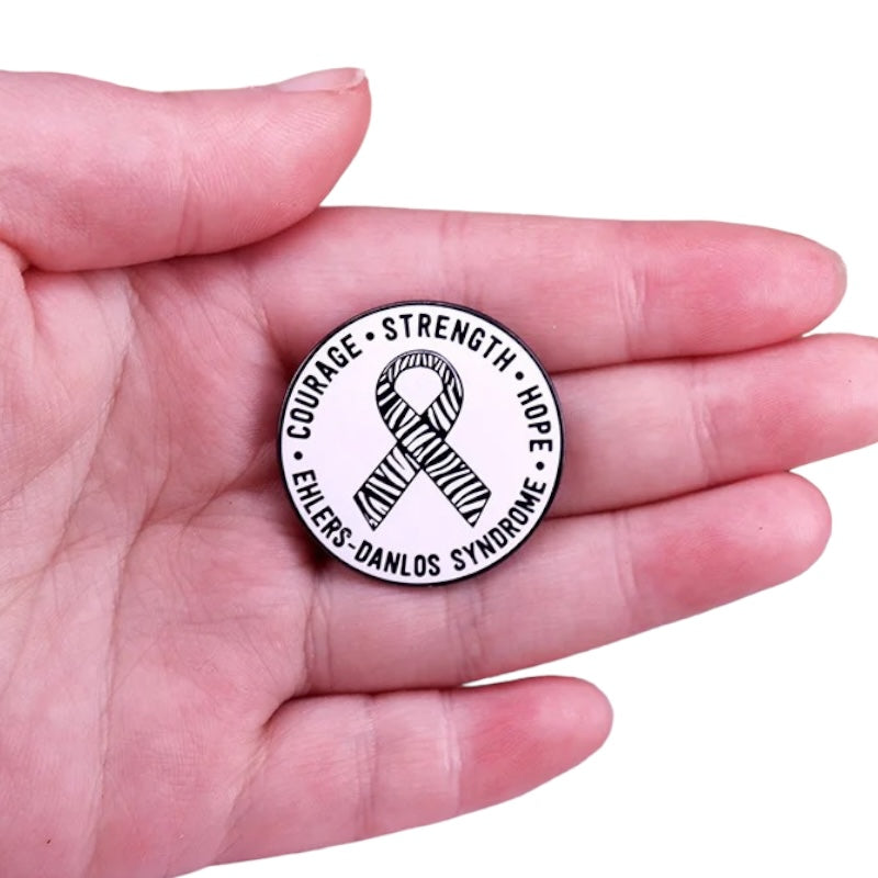 Pin  — “Courage. Strength. Hope.” Ehlers Danlos Syndrome Ribbon.