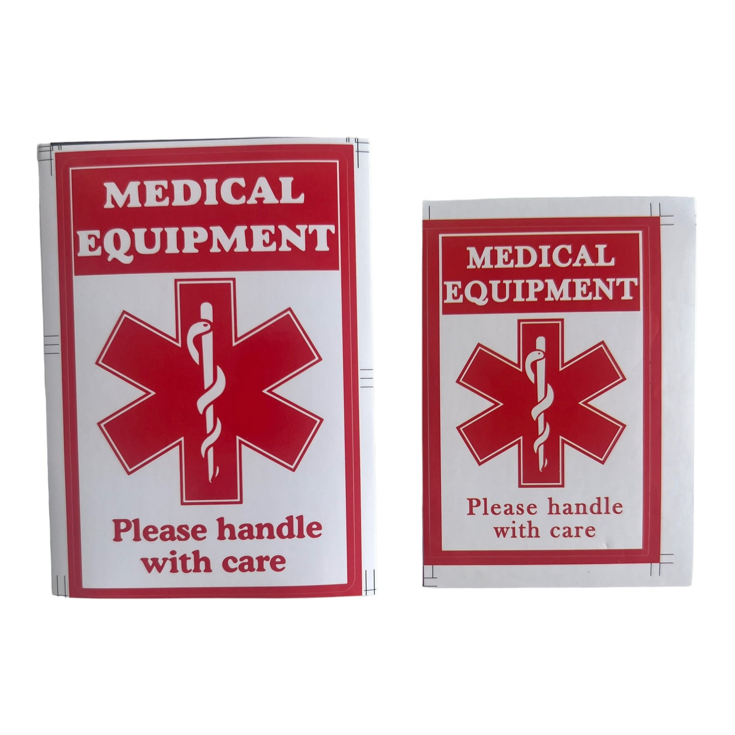 Sticker — ‘Medical Equipment. Please handle with care’