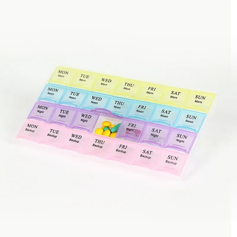 7 Day Pill Box — 4x Blisters Daily - LARGE