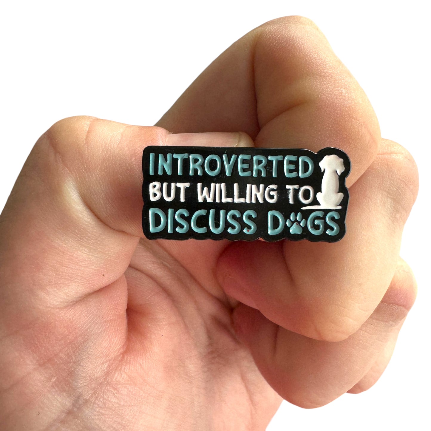 Pin — 'Introverted but willing to discuss dogs’