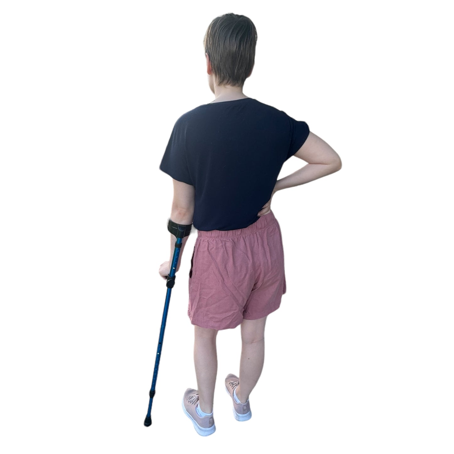 Walking Aid — Fold Up Crutch (Blue)