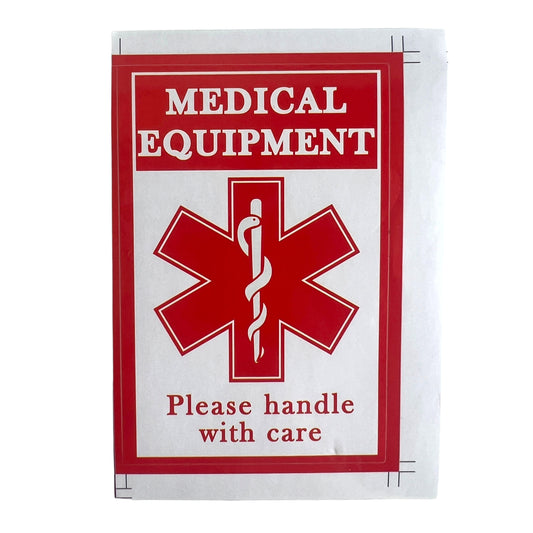 Sticker — ‘Medical Equipment. Please handle with care’