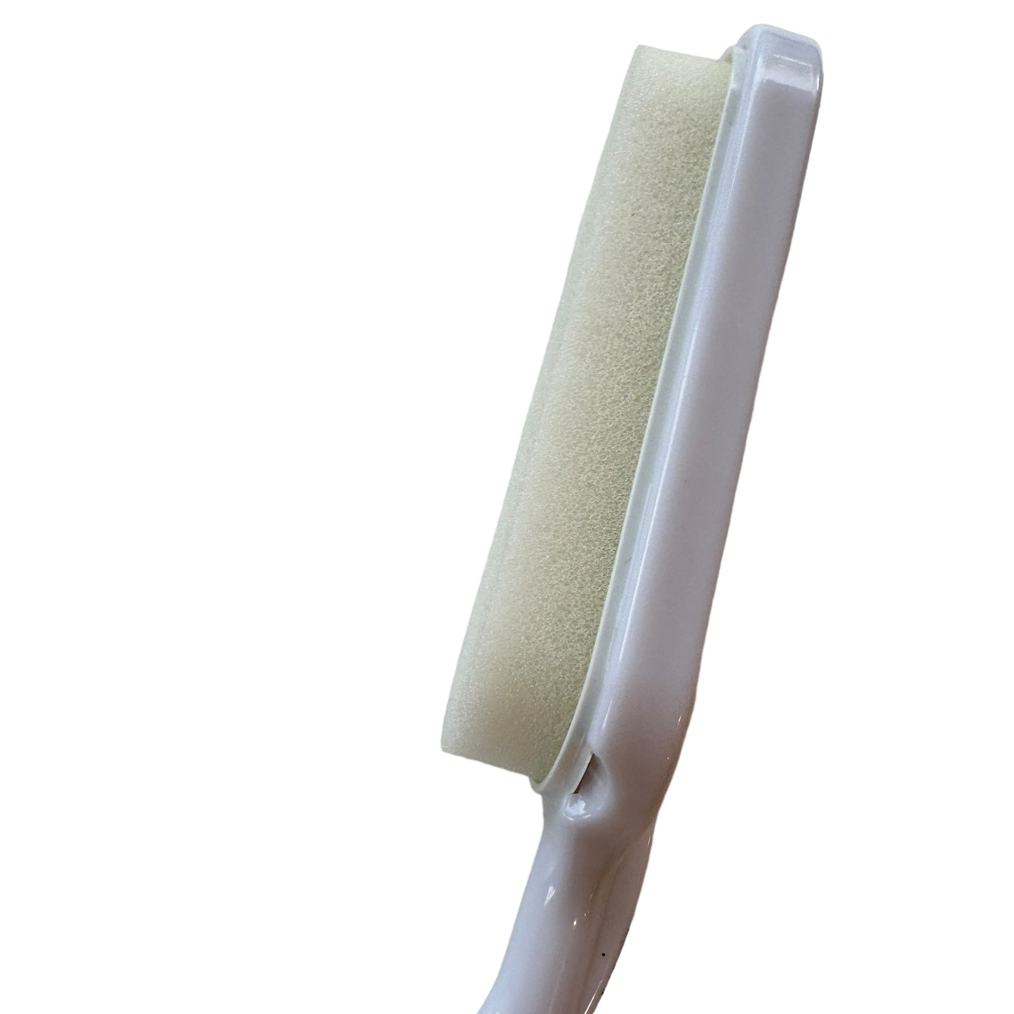 Angled shower brush extended