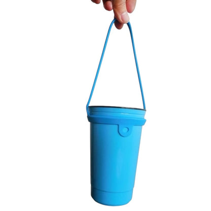 Silicone Drink Carrier Strap with Straw