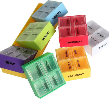 7 Day Pill Box — 4x Day — Square Case