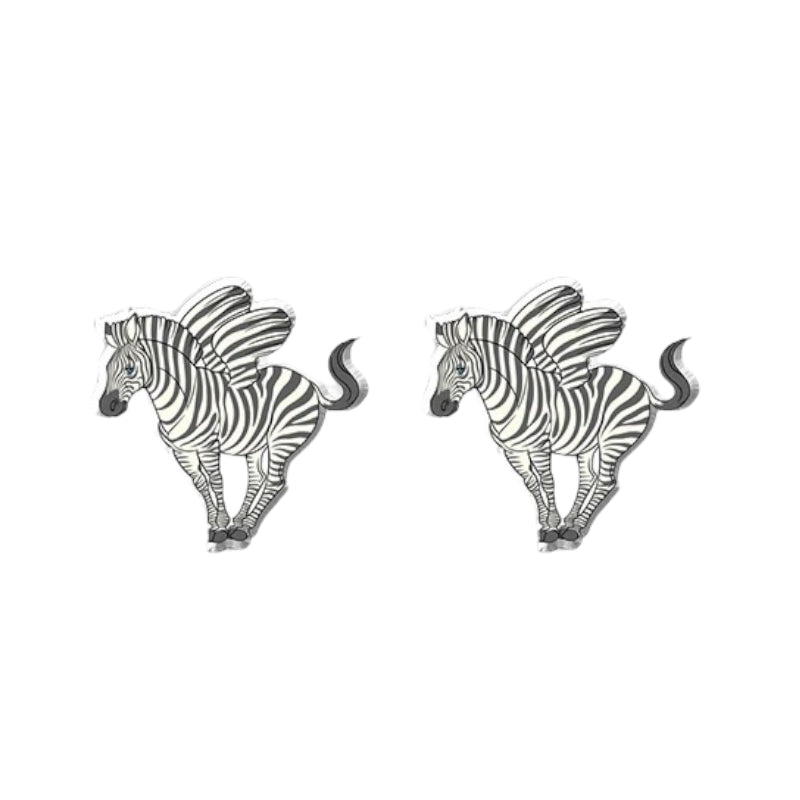 Zebra Stud Earrings - 3 Styles