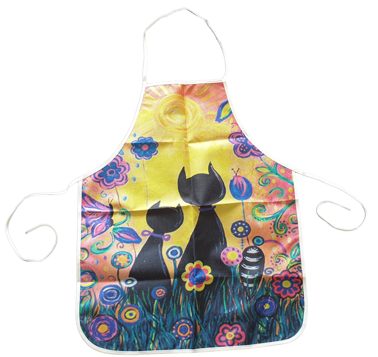 Adults Apron  SPIRIT SPARKPLUGS Sunset Silhouette Cat  