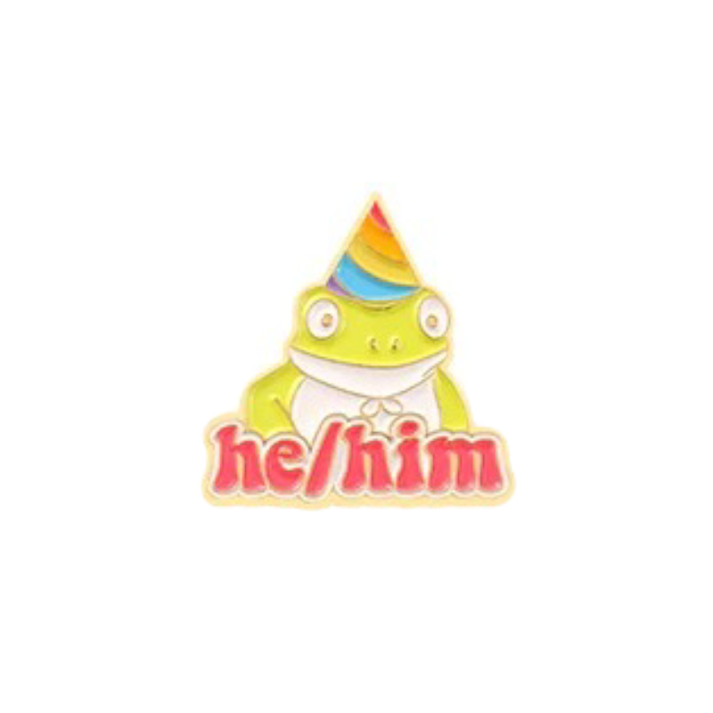 Pin — ‘My Pronouns Are’ — Frog Edition