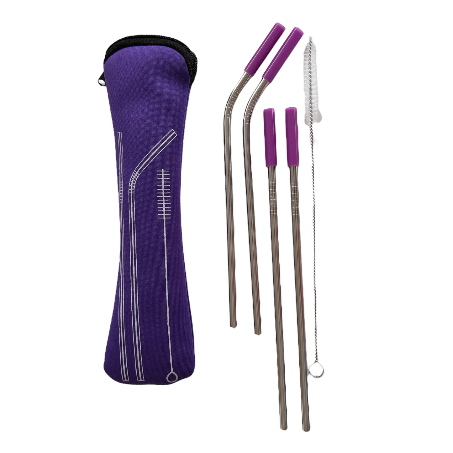 Travel Straws (4 Pack)  SPIRIT SPARKPLUGS Purple 6 Piece 