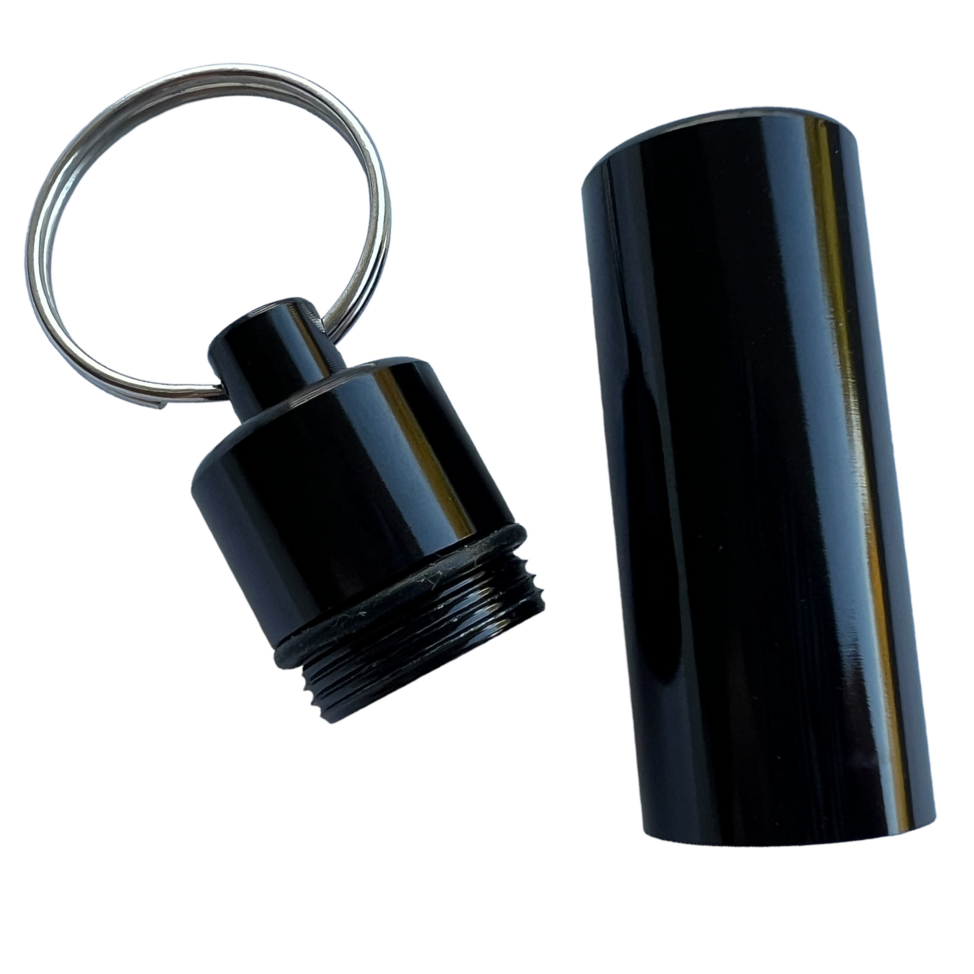 Keyring — Squared Waterproof Aluminium Pill Box Medical SPIRIT SPARKPLUGS Black  