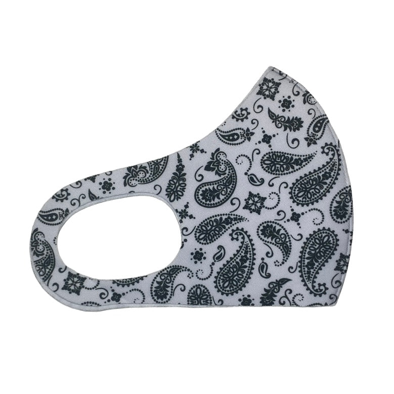 Adult Neoprene Reusable Mask — Paisley Mask SPIRIT SPARKPLUGS White Paisley  