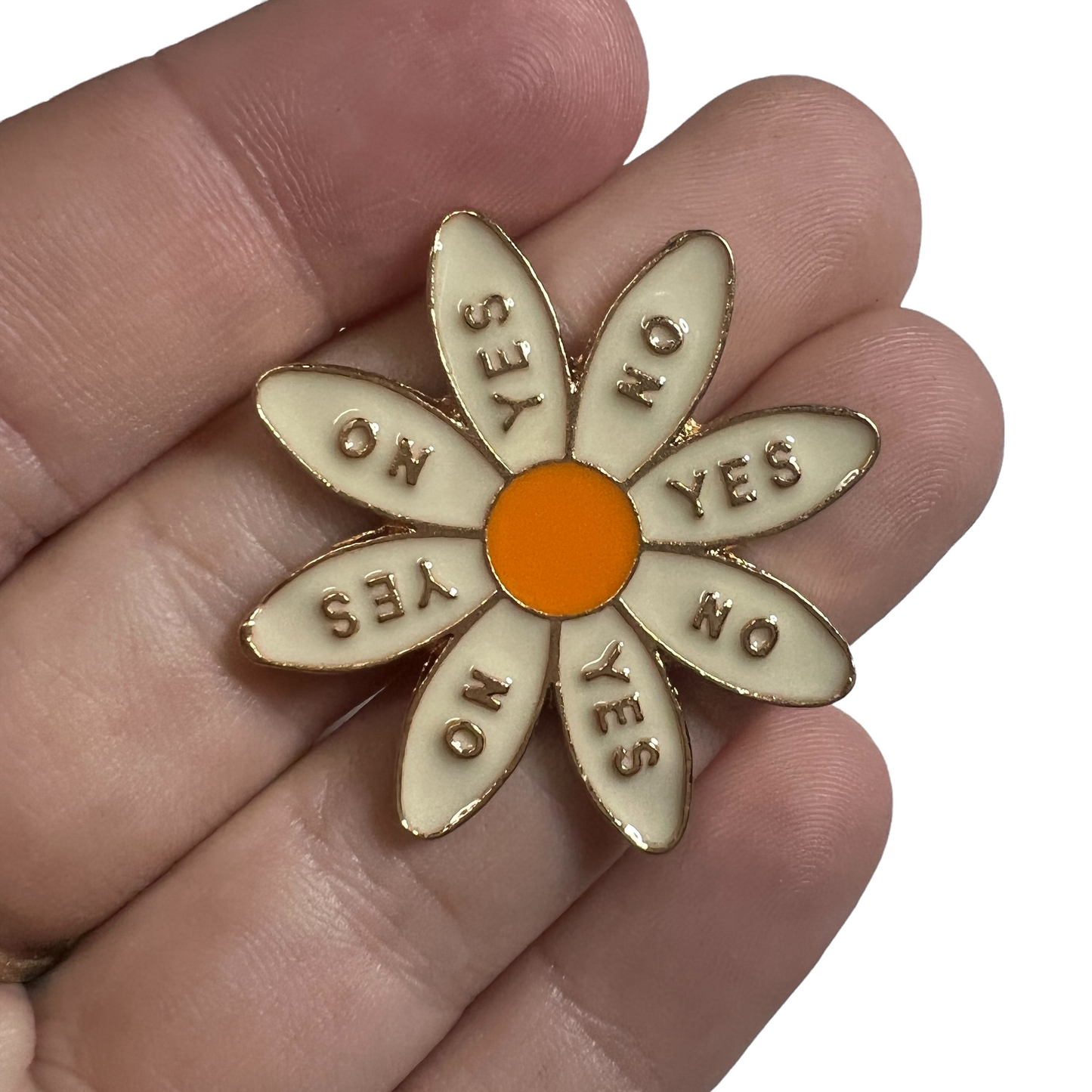 Pin — 'Yes No Daisy'  SPIRIT SPARKPLUGS Yes No Flower  