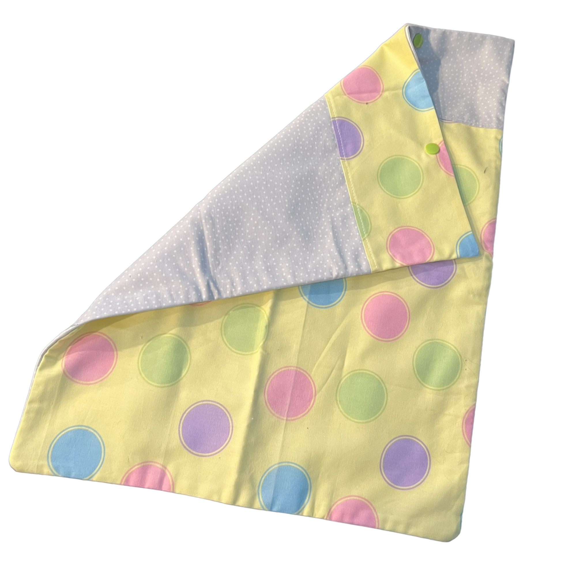 Reusable Cotton Nappy Bags  Splash Quilting Yellow Polka Dots  