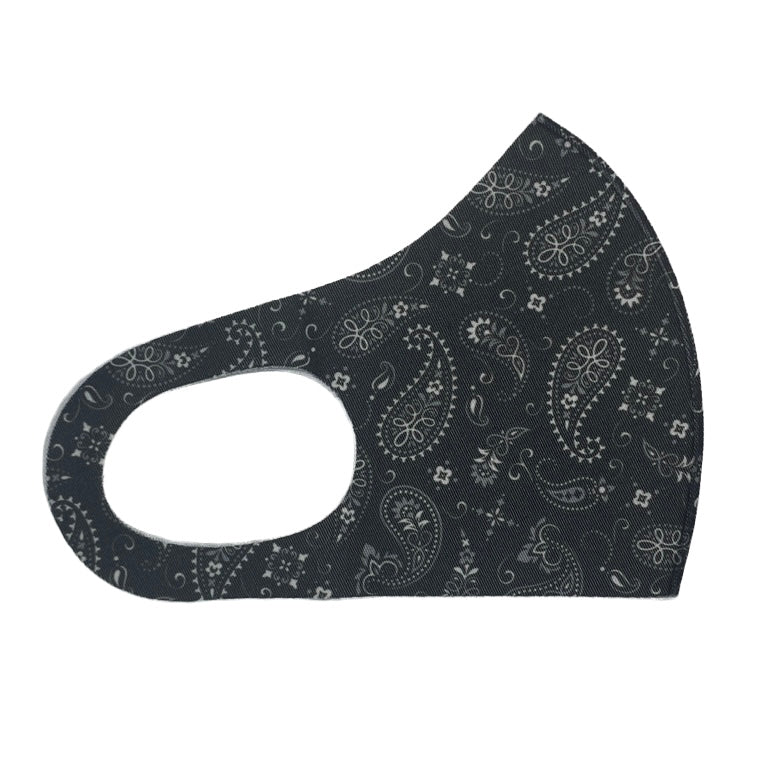 Adult Neoprene Reusable Mask — Paisley Mask SPIRIT SPARKPLUGS Black Paisley  