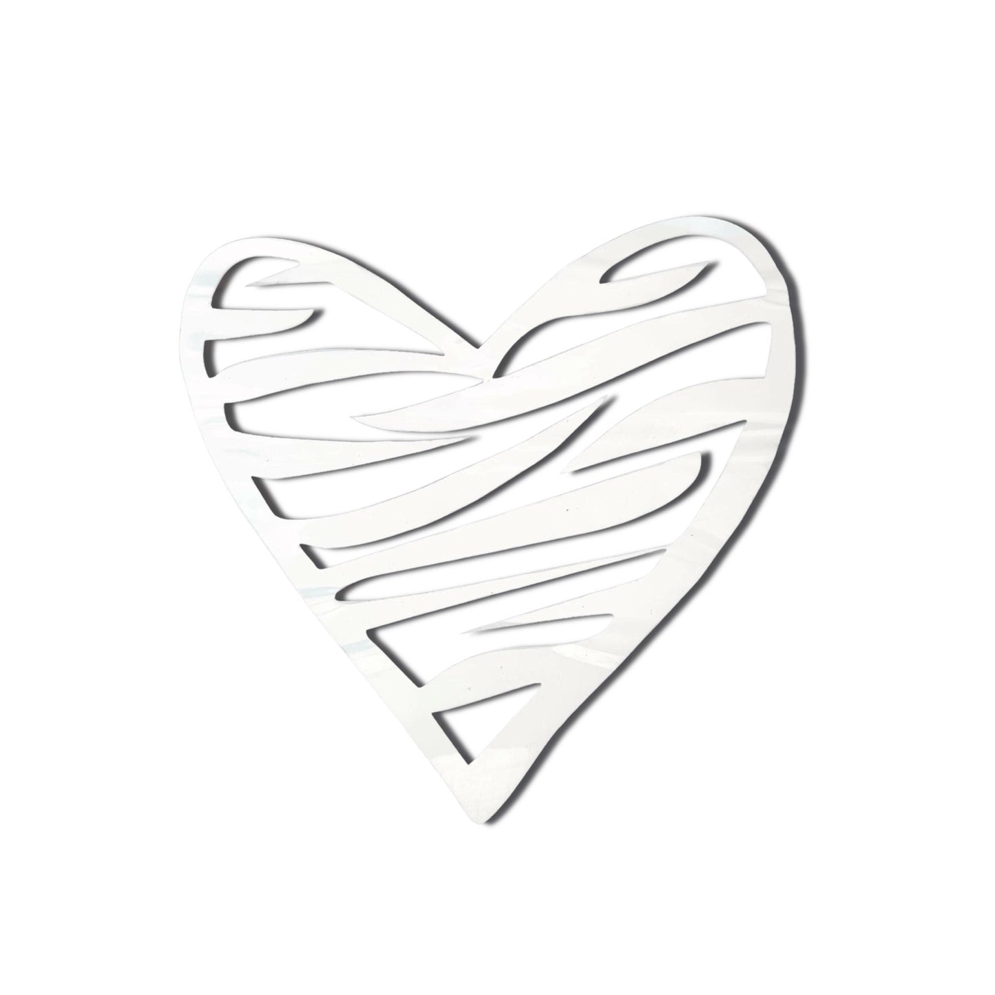 Sticker — Zebra Stripe Heart  SPIRIT SPARKPLUGS White and Transparent  