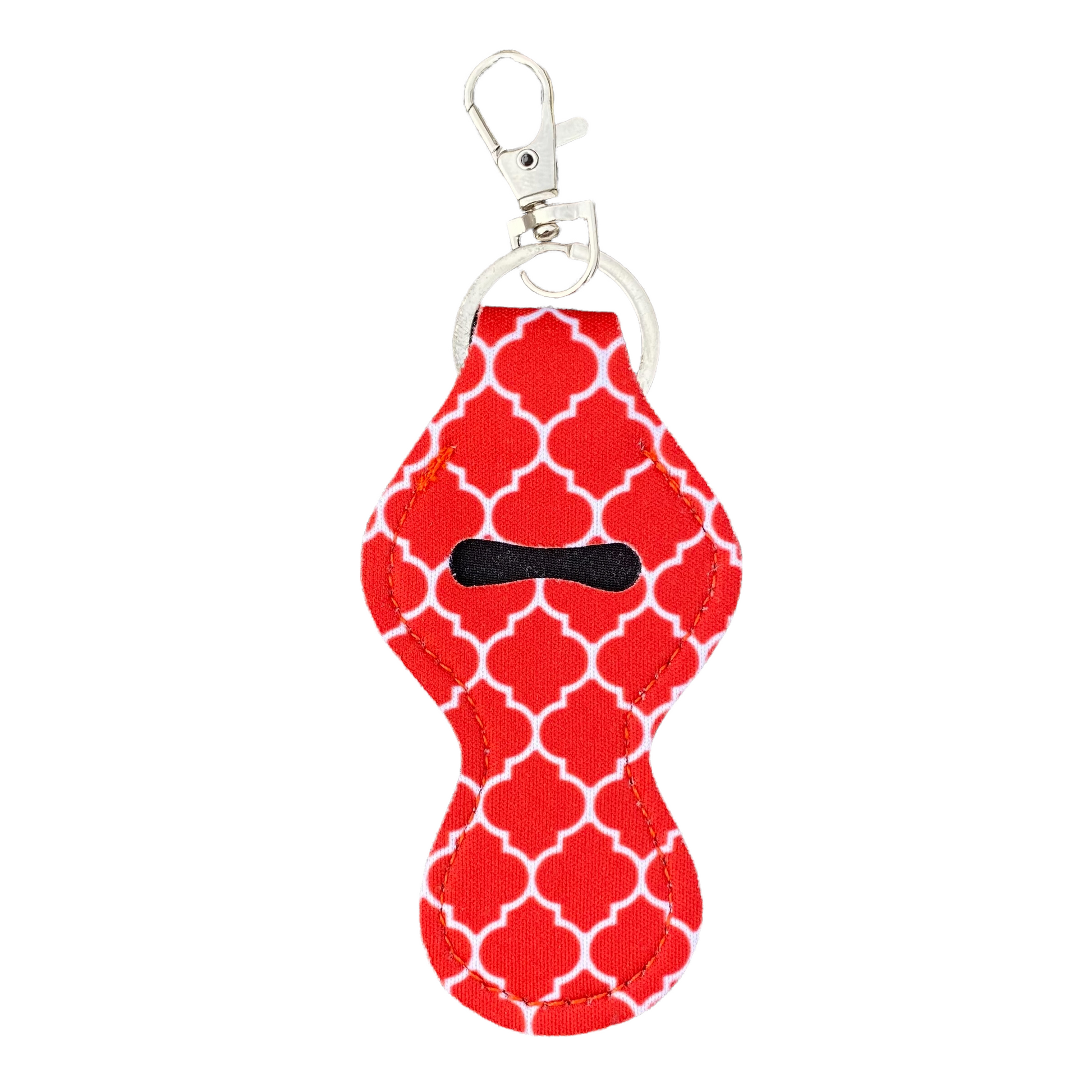 Keyring — Lipstick/Chapstick Holder Keychains SPIRIT SPARKPLUGS Red Patterned  