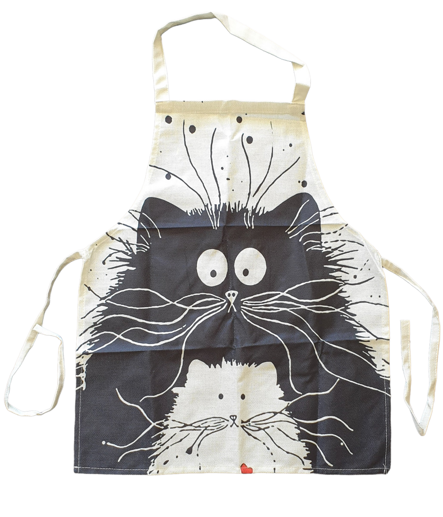 Adults Apron  SPIRIT SPARKPLUGS Black and White Cat  
