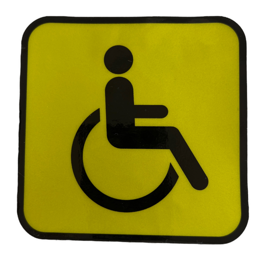 Sticker — Wheelchair Decal Mobility & Accessibility SPIRIT SPARKPLUGS Reflective Yellow 10cm