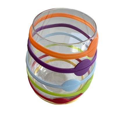 Silicone Drink Identifier Bands, 6 PACK