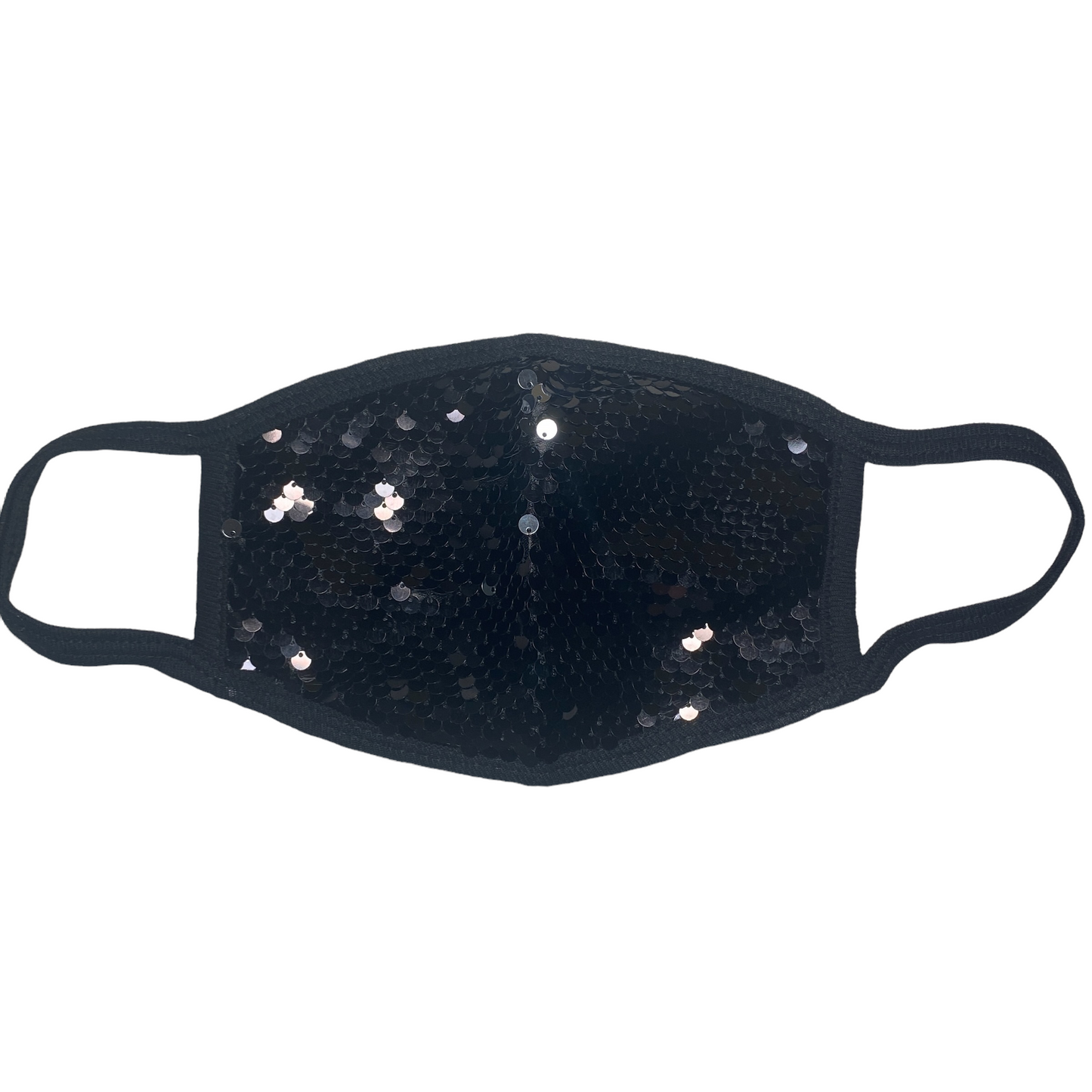 Adult Reusable Fabric Sequin Mask Mask SPIRIT SPARKPLUGS Small Black Sequins  
