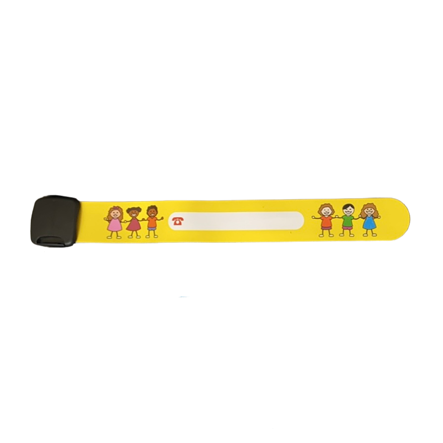Reusable Safety Wrist Band  SPIRIT SPARKPLUGS Yellow Kids  