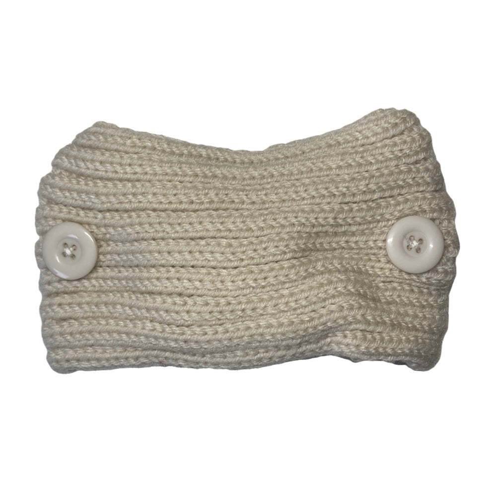 Knitted Headband with Buttons Mask SPIRIT SPARKPLUGS Cream  