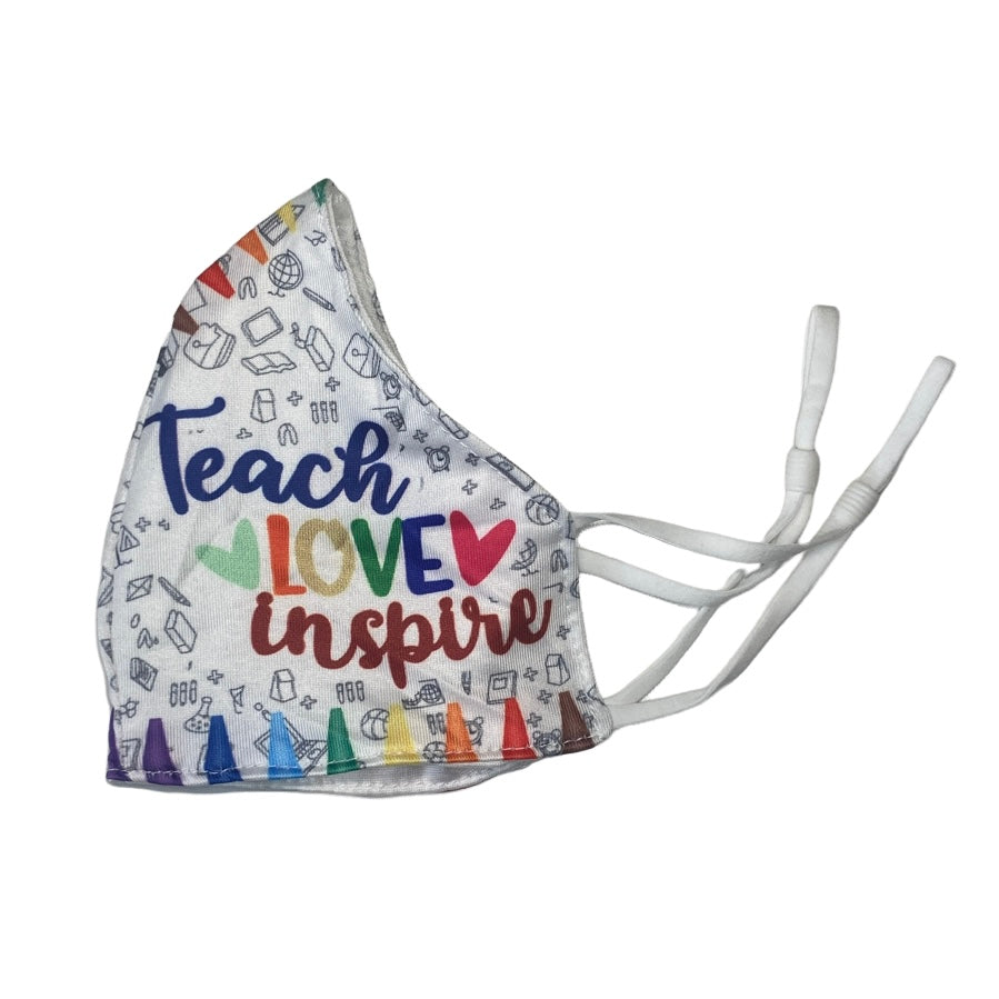 Adult Reusable Fabric Cotton Masks Mask SPIRIT SPARKPLUGS Teach Love Inspire  