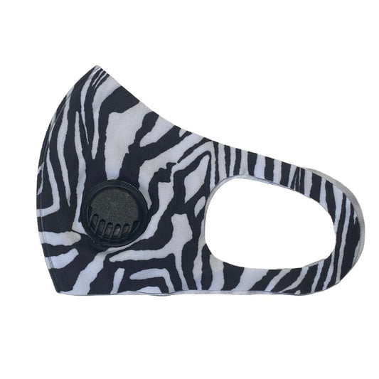 Adult Neoprene Reusable Mask — with Filter Mask SPIRIT SPARKPLUGS Zebra Stripes  