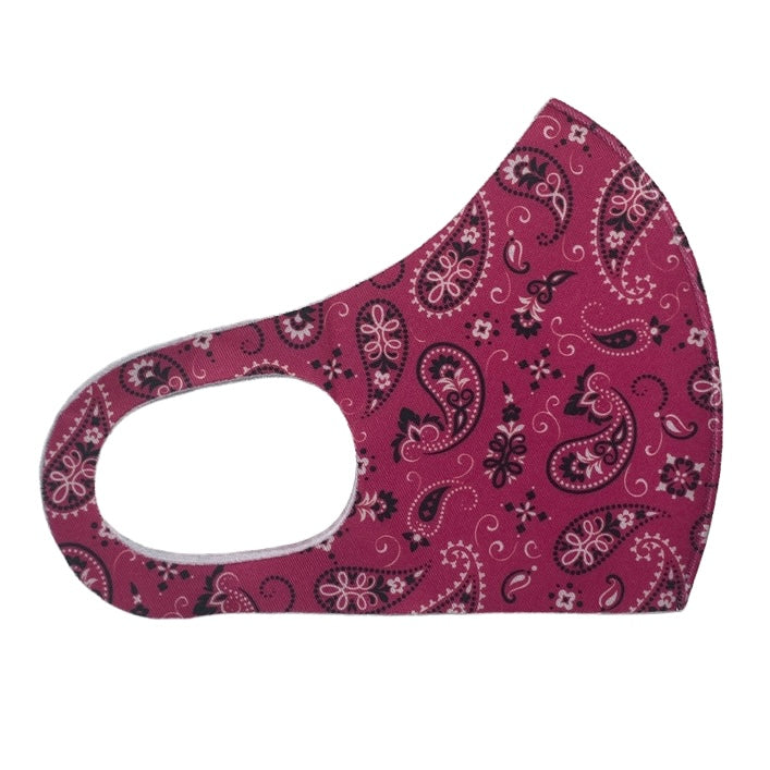 Adult Neoprene Reusable Mask — Paisley Mask SPIRIT SPARKPLUGS Pink Paisley  